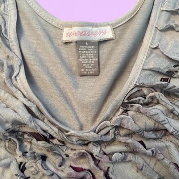 Weavers Ruffled Gray Top - Picture 5 of 6